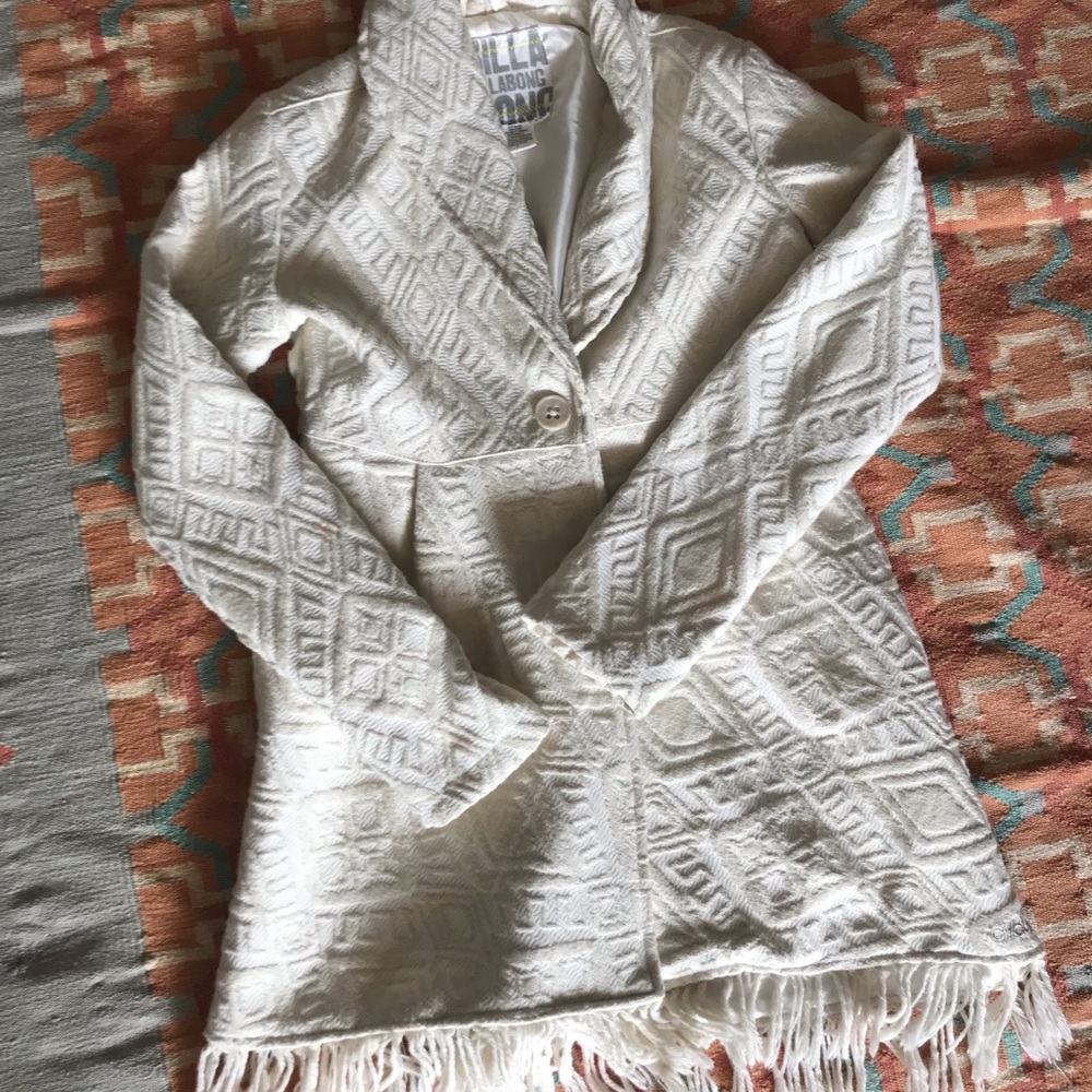 Billabong Embroidered Fringe Coat